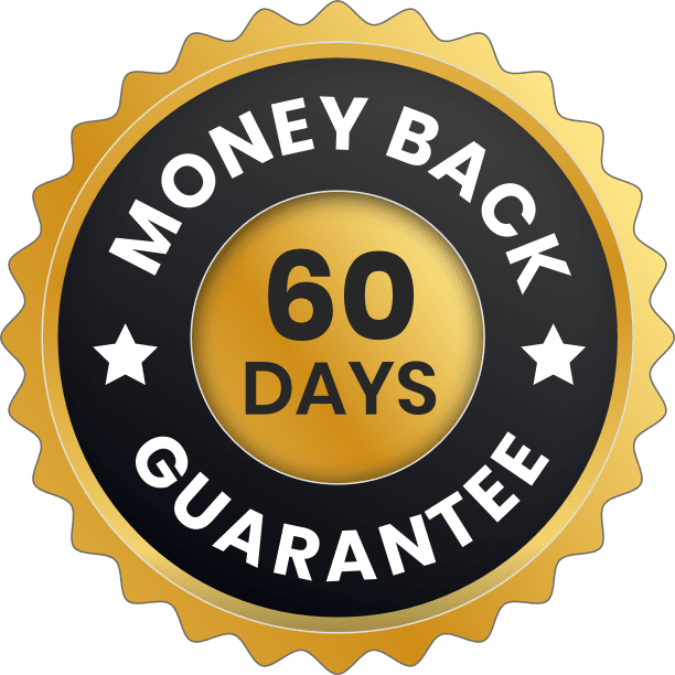 60-day money-back guarantee seal.