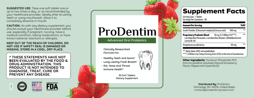 Label with instructions for use and list of ingredients